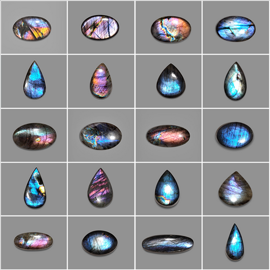 100 Grams Spectrolite Multi Color Cabochons Bulk Lot