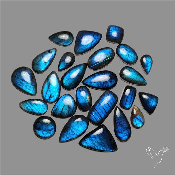 100 Grams Deep Blue Labradorite Cabochons Bulk Lot