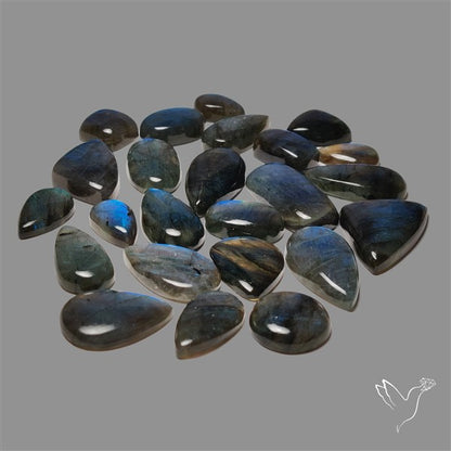 100 Grams Deep Blue Labradorite Cabochons Bulk Lot