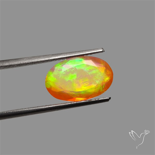 Faceted Mexican Fire Opal