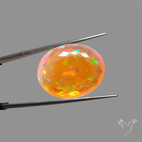 Faceted Large Ethiopian Opal Naturally Orange Gem AAA