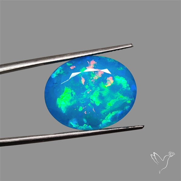 Faceted Paraiba Blue Ethiopian Opal Treated AAA