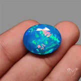 Faceted Paraiba Blue Ethiopian Opal Treated AAA
