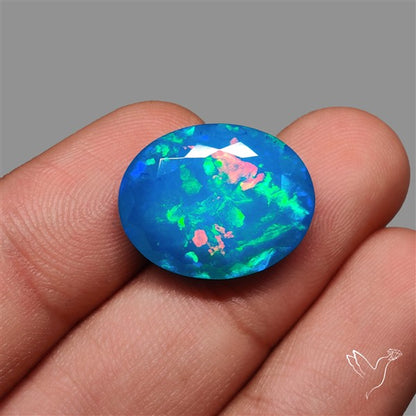 Faceted Paraiba Blue Ethiopian Opal Treated AAA
