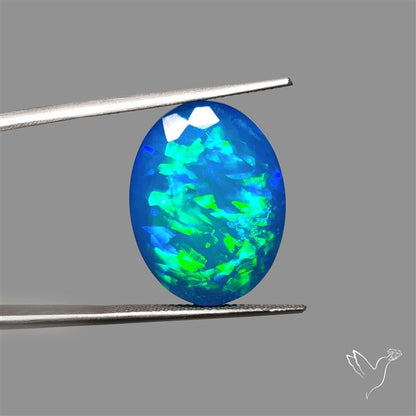 Faceted Paraiba Blue Ethiopian Opal Treated AAA