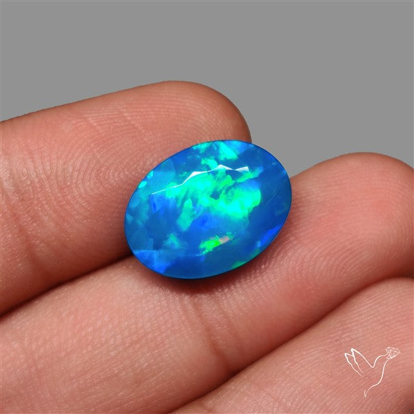 Faceted Paraiba Blue Ethiopian Opal Treated AAA