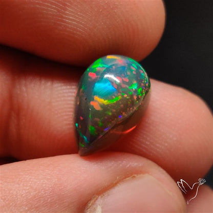 Natural Dark AAA Ethiopian Black Opal Cabochon