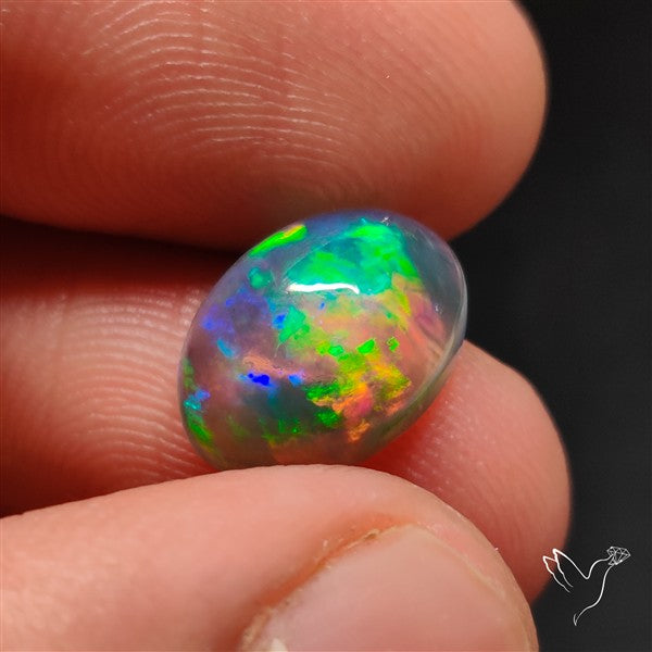 Natural Dark AAA Ethiopian Black Opal Cabochon