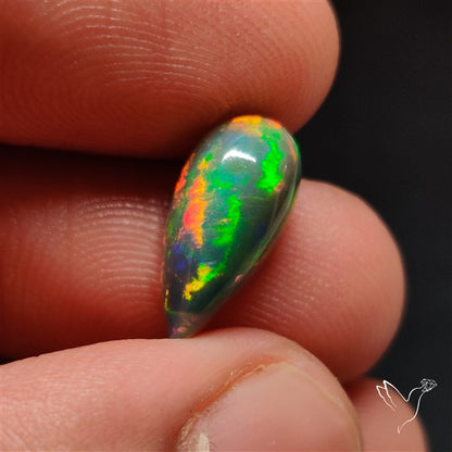 Natural Dark AAA Ethiopian Black Opal Cabochon