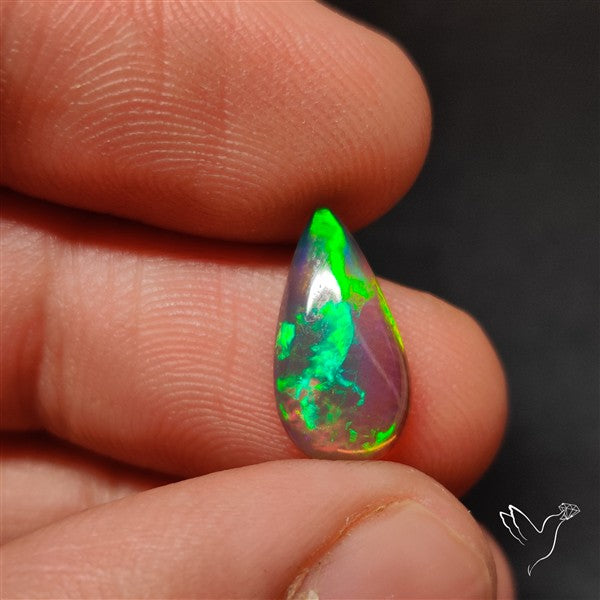 Natural Dark AAA Ethiopian Black Opal Cabochon
