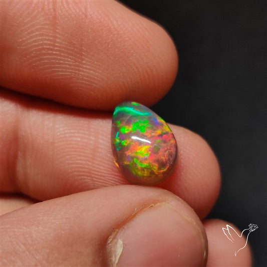 Natural Dark AAA Ethiopian Black Opal Cabochon