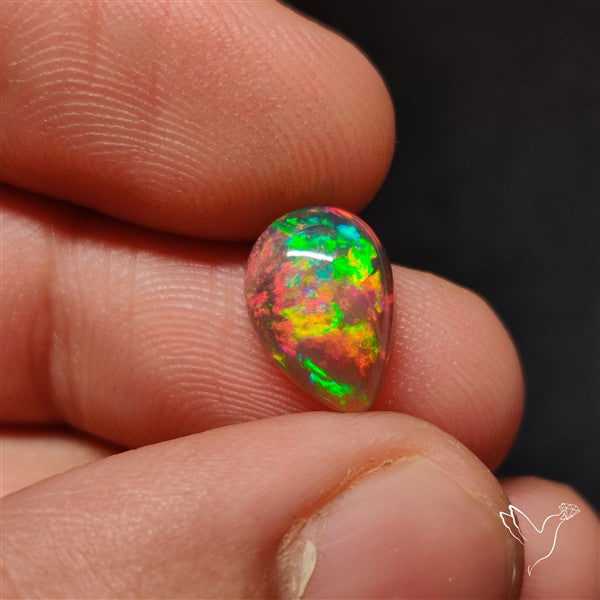 Natural Dark AAA Ethiopian Black Opal Cabochon