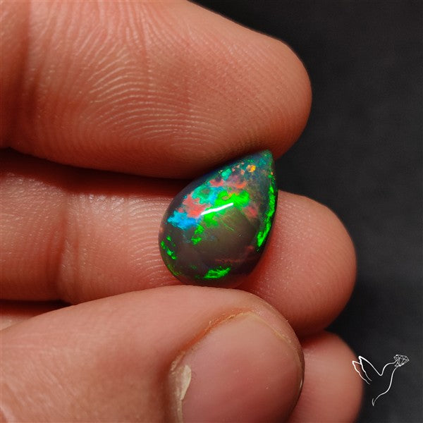 Natural Dark AAA Ethiopian Black Opal Cabochon