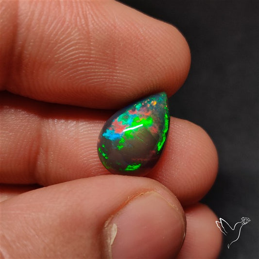 Natural Dark AAA Ethiopian Black Opal Cabochon