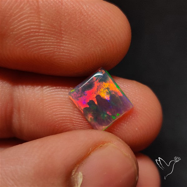 Natural Dark AAA Ethiopian Black Opal Cabochon
