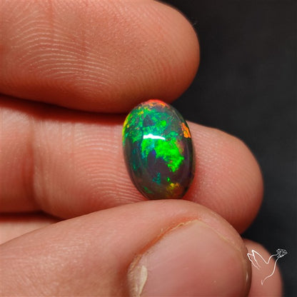 Natural Dark AAA Ethiopian Black Opal Cabochon