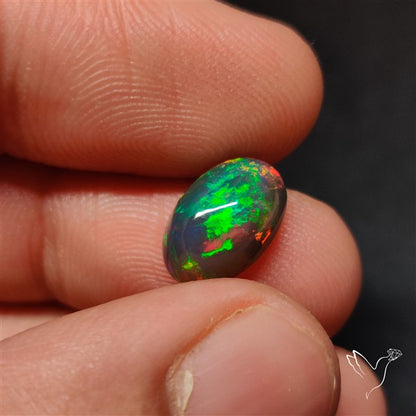 Natural Dark AAA Ethiopian Black Opal Cabochon