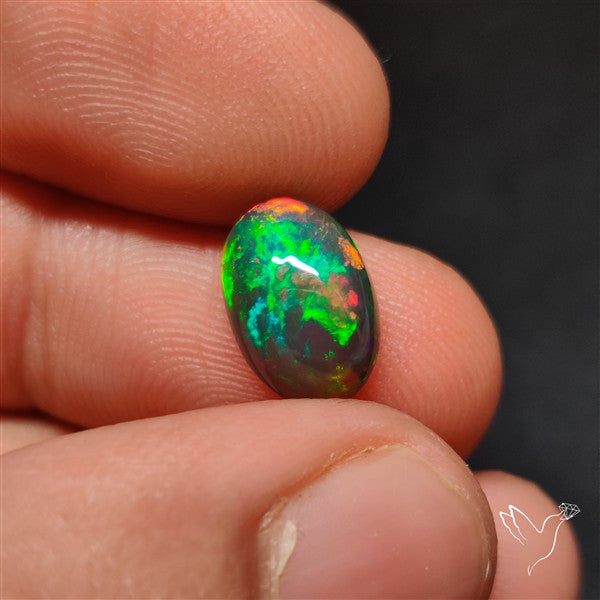 Natural Dark AAA Ethiopian Black Opal Cabochon