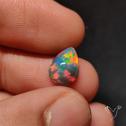 Natural Dark AAA Ethiopian Black Opal Cabochon