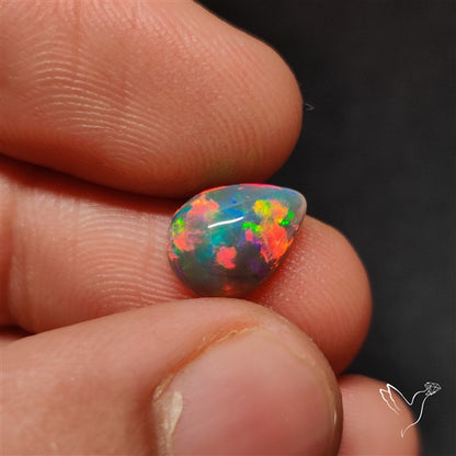 Natural Dark AAA Ethiopian Black Opal Cabochon