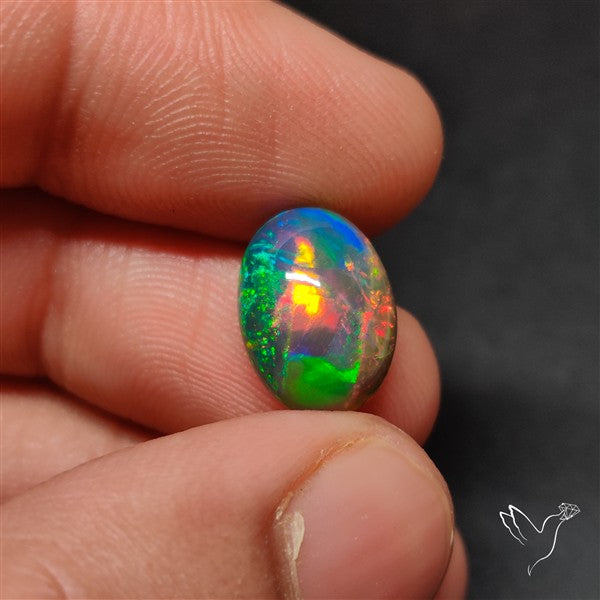 Natural Dark AAA Ethiopian Black Opal Cabochon
