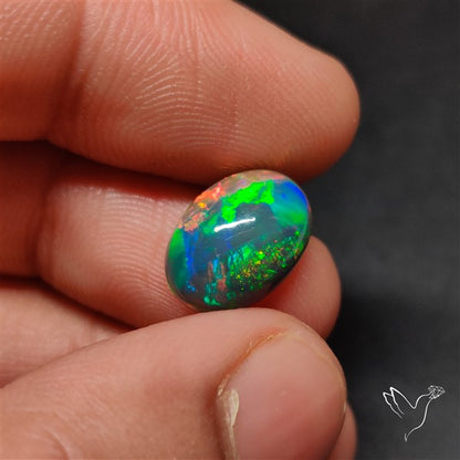 Natural Dark AAA Ethiopian Black Opal Cabochon