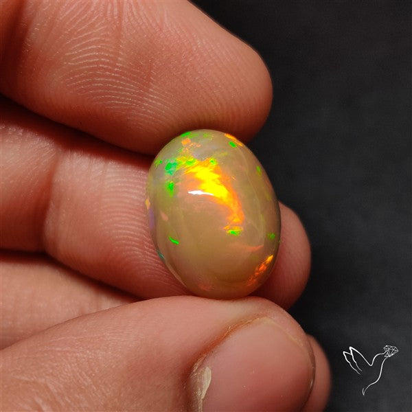 Natural Dark AAA Ethiopian Black Opal Cabochon