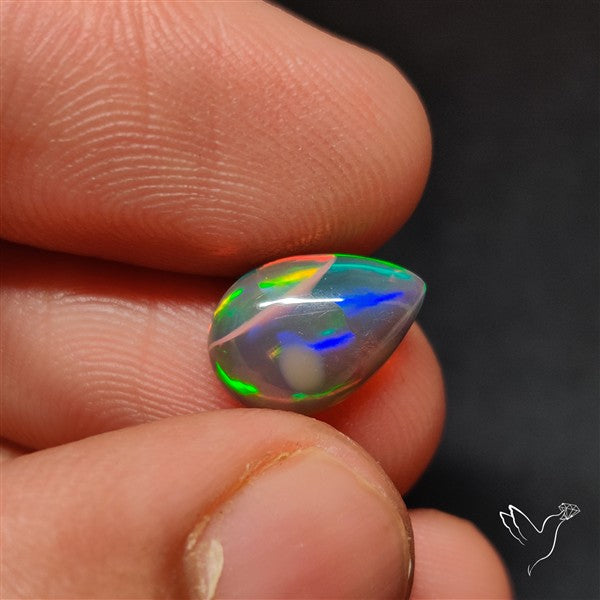 Natural Dark AAA Ethiopian Black Opal Cabochon