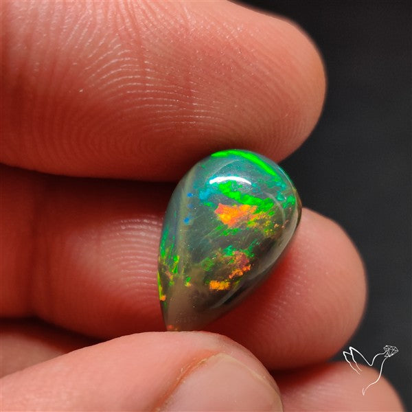 Natural Dark AAA Ethiopian Black Opal Cabochon