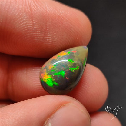 Natural Dark AAA Ethiopian Black Opal Cabochon