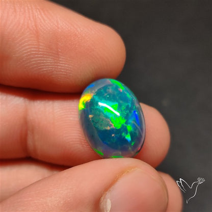 Natural Dark AAA Ethiopian Black Opal Cabochon