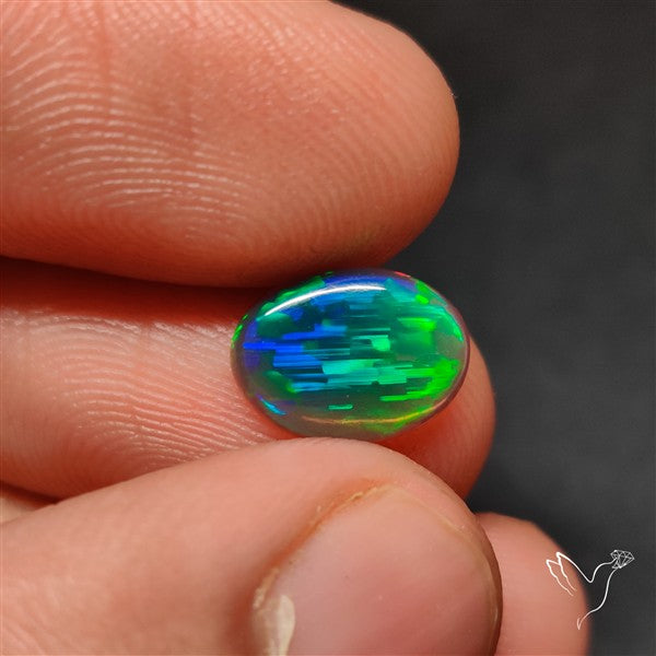 Natural Dark AAA Ethiopian Black Opal Cabochon