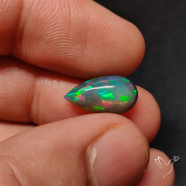 Natural Dark AAA Ethiopian Black Opal Cabochon