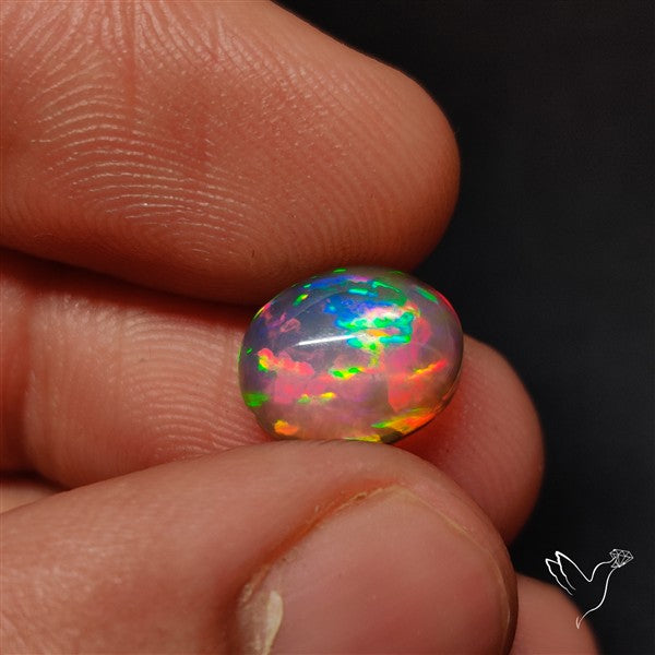 Natural Dark AAA Ethiopian Black Opal Cabochon