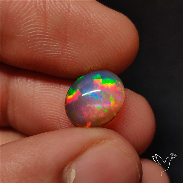 Natural Dark AAA Ethiopian Black Opal Cabochon