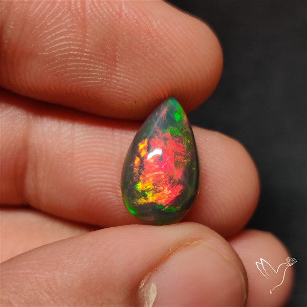 Natural Dark AAA Ethiopian Black Opal Cabochon