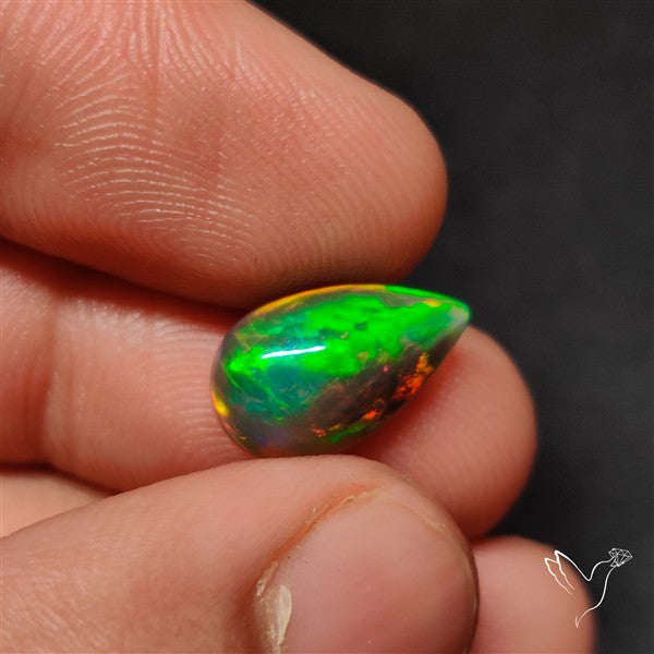 Natural Dark AAA Ethiopian Black Opal Cabochon