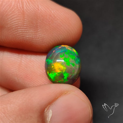 Natural Dark AAA Ethiopian Black Opal Cabochon