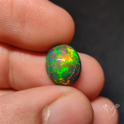 Natural Dark AAA Ethiopian Black Opal Cabochon