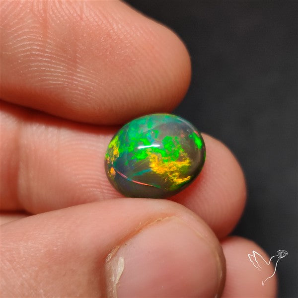 Natural Dark AAA Ethiopian Black Opal Cabochon