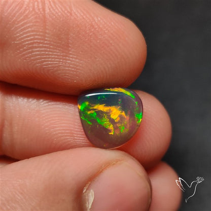 Natural Dark AAA Ethiopian Black Opal Cabochon