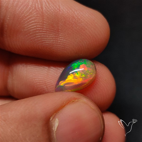 Natural Dark AAA Ethiopian Black Opal Cabochon