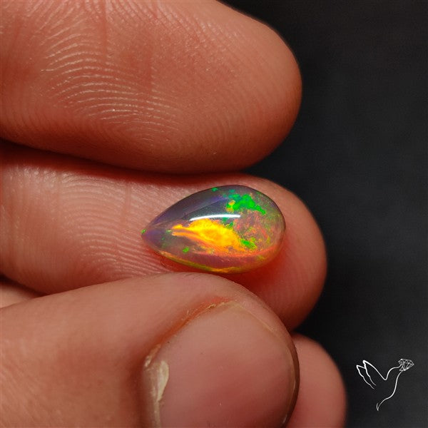 Natural Dark AAA Ethiopian Black Opal Cabochon