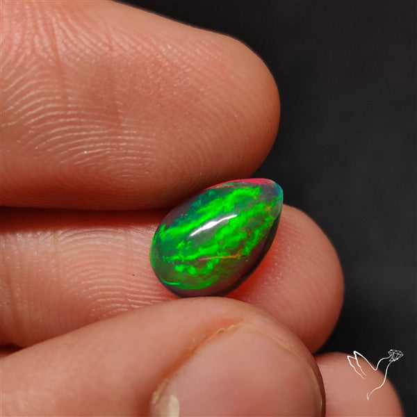 Natural Dark AAA Ethiopian Black Opal Cabochon