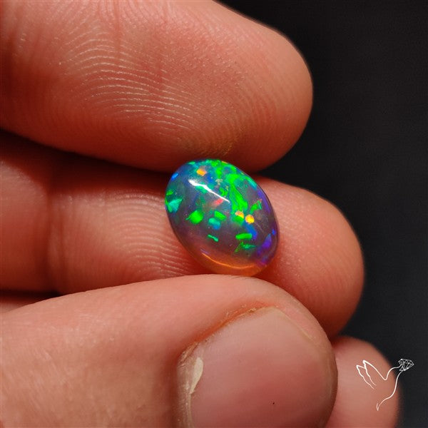 Natural Dark AAA Ethiopian Black Opal Cabochon
