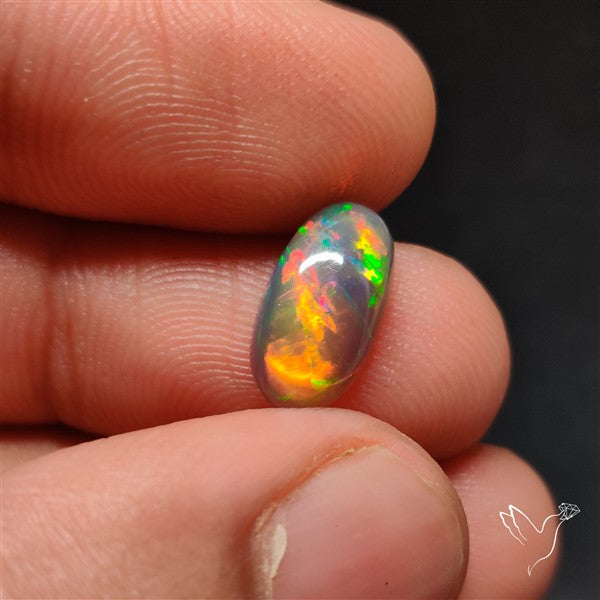 Natural Dark AAA Ethiopian Black Opal Cabochon