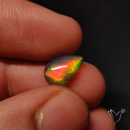 Natural Dark AAA Ethiopian Black Opal Cabochon