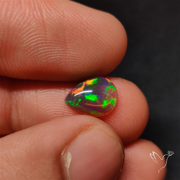 Natural Dark AAA Ethiopian Black Opal Cabochon