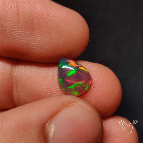 Natural Dark AAA Ethiopian Black Opal Cabochon