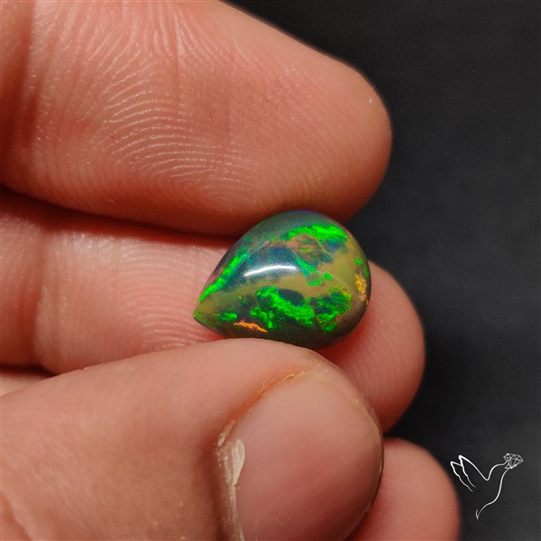 Natural Dark AAA Ethiopian Black Opal Cabochon